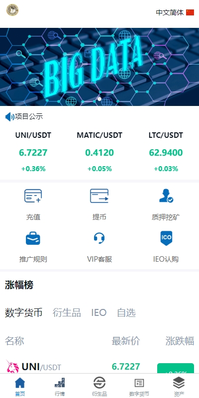 新版多语言交易所系统，支持虚拟币外汇和期权合约交易。-盘口资源网
